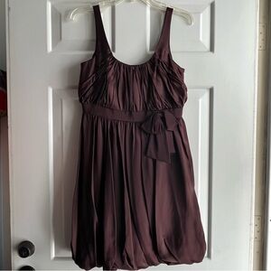 Laundry Shelli Segal Silk Dress Chocolate  Brown Bubble Hem Size 6